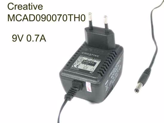Creative MCAD090070TH0 AC Adapter NEW Original 9V 0.7A, 5.5/2.1mm, EU 2-Pin, New Creative MCAD090070TH0 AC Adapter NEW Original 9V 0.7A, 5.5/2.1mm, EU 2-Pin, New